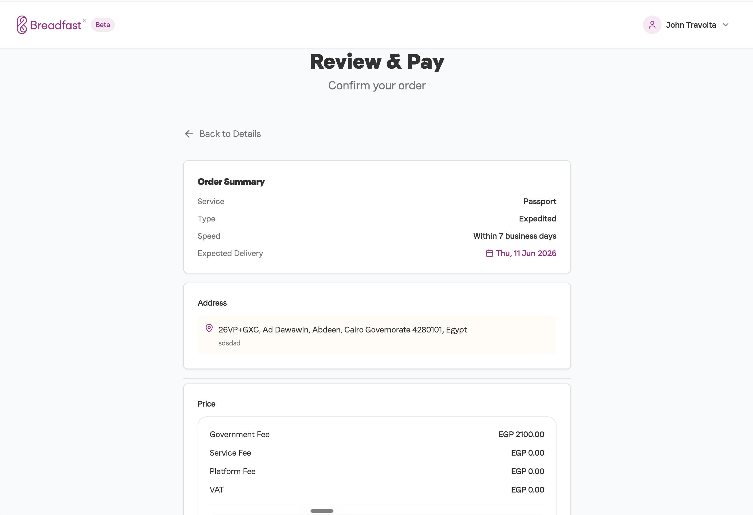 Review and pay